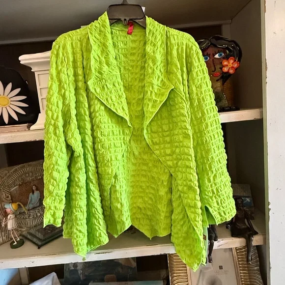 IC Collection Lime Sleeveless High Neck Textured Dress Merrow jacket XS - Picture 9 of 12